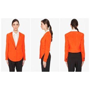 New 3.1 Phillip Lim peach 100% silk high low cropped back tuxedo blazer jacket